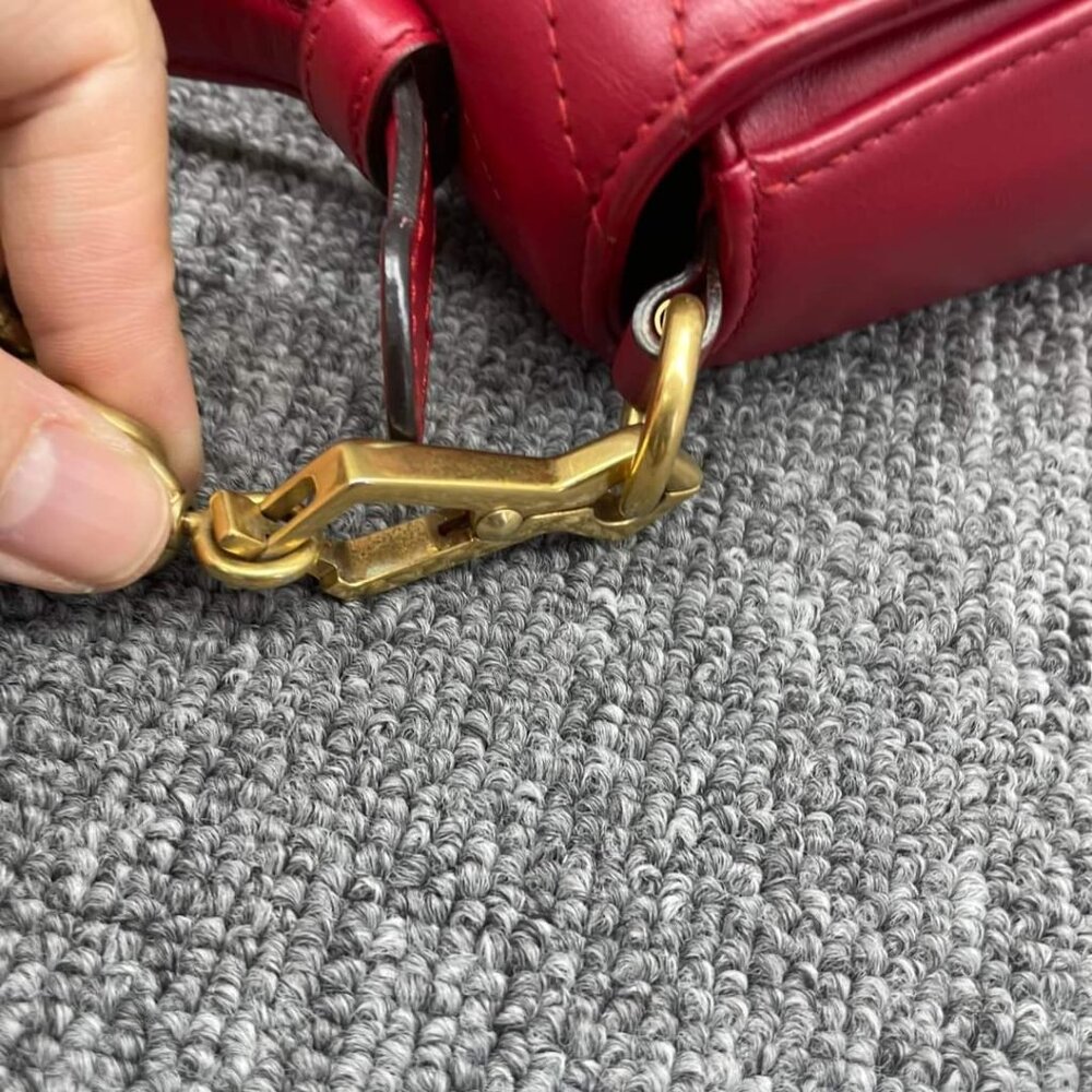100% Authentic Gucci Marmont Mini Leather Shoulder Bag - Picture 11 of 16